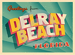 Vintage Touristic Greeting Card From Delray Beach, Florida.