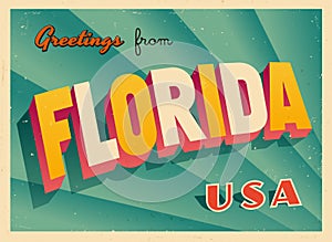Vintage Touristic Greeting Card from Florida.
