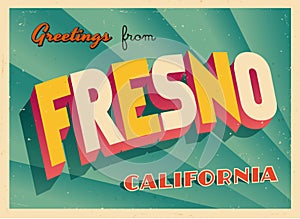 Vintage Touristic Greeting Card From Fresno, California.