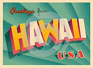Vintage Touristic Greeting Card from Hawaii.