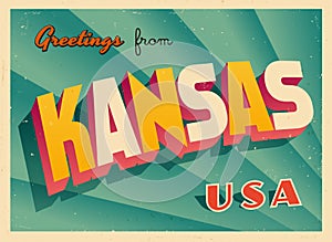 Vintage Touristic Greeting Card from Kansas.