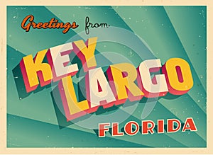 Vintage Touristic Greeting Card From Key Largo, Florida. photo