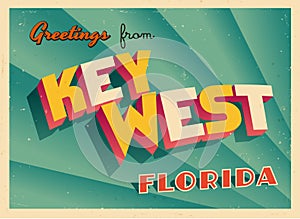 Vintage Touristic Greeting Card From Key West, Florida.