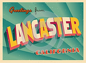 Vintage Touristic Greeting Card From Lancaster, California.