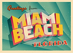 Vintage Touristic Greeting Card From Miami Beach, Florida.