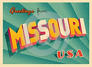 Vintage Touristic Greeting Card from Missouri. photo