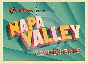 Vintage Touristic Greeting Card From Napa Valley, California.