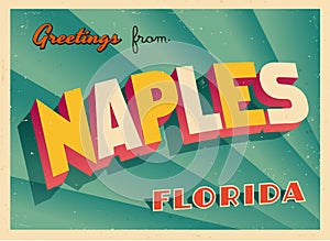 Vintage Touristic Greeting Card From Naples, Florida.