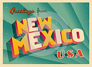 Vintage Touristic Greeting Card from New Mexico.