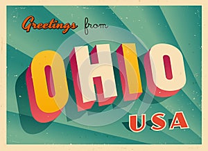 Vintage Touristic Greeting Card from Ohio. photo