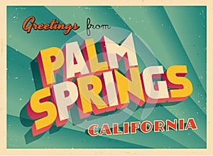 Vintage Touristic Greeting Card From Palm Springs, California.