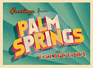 Vintage Touristic Greeting Card From Palm Springs, California. photo