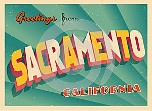 Vintage Touristic Greeting Card From Sacramento, California.