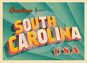 Vintage Touristic Greeting Card from South Carolina.