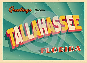 Vintage Touristic Greeting Card From Tallahassee, Florida.