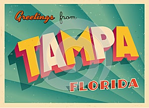 Vintage Touristic Greeting Card From Tampa, Florida.