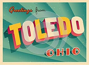 Vintage Touristic Greeting Card From Toledo, Ohio. photo