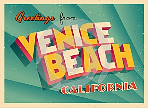 Vintage Touristic Greeting Card From Venice Beach, California.