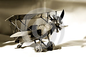 Vintage Toy Bi-Plane (sepia)