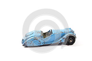 Vintage Toy Racing Cars On White Background