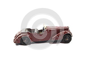 Vintage Toy Racing Cars On White Background