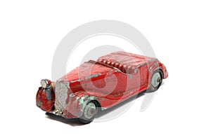 Vintage Toy Racing Cars On White Background