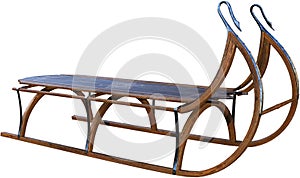 Vintage Toy Snow Sled Isolated