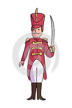 Vintage toy soldier isolated on white background