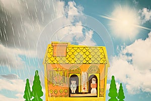 Vintage toy weather forecast house