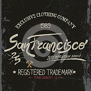 Vintage trademark with San Francisco City text