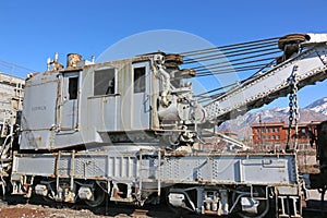 Vintage train crane in Ogden Station, Utah
