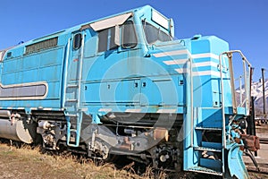 Vintage train engine in Ogden Station