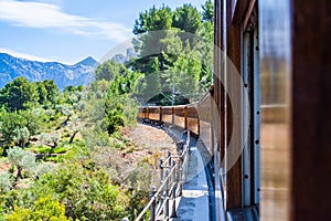 The vintage train from Soller to Palma photo