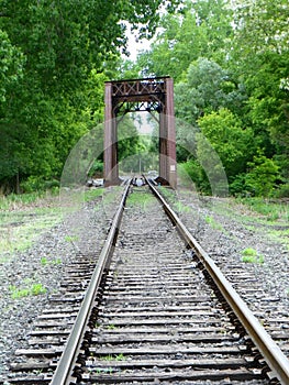 Vintage Train track and bridge in Lansing NYS photo