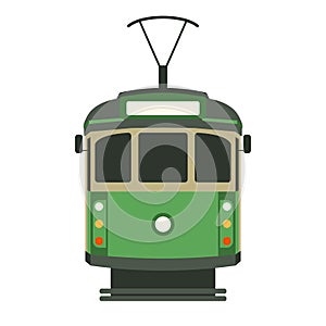 Vintage tram ,vector illustration , flat style photo