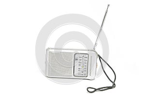 Vintage Transistor Radio Isolated on White Background