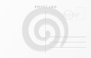 Vintage travel card template. Blank postcard design