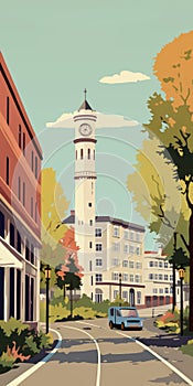 Vintage Travel Poster Showcasing The Charming Side Of Guildford