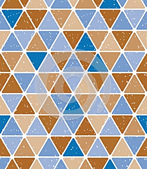 Vintage triangle tiles seamless pattern.