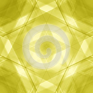 Vintage triangular strokes of intersecting sharp lines with canary triangles and a star