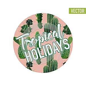Vintage Tropical Summer Cactus Graphic Design for T shirt, Fashion, Prints