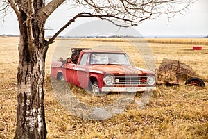 Vintage truck abandoned in a