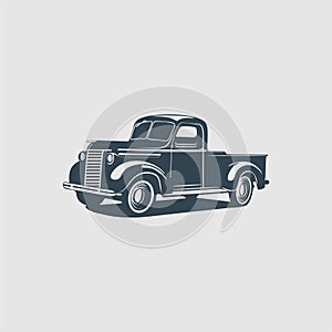 The vintage truck monogram design logo inspiration