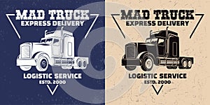 Vintage truck service emblem design