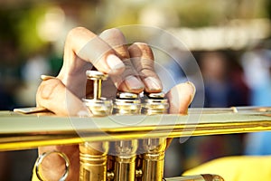 vintage trumpet in gentle