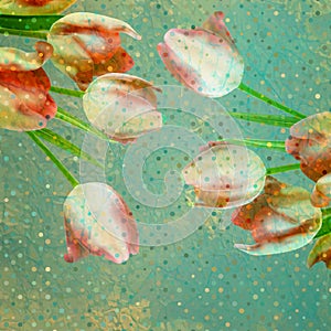 Vintage tulip wallpaper pattern. EPS 10