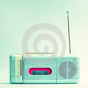 Vintage Turquoise Radio