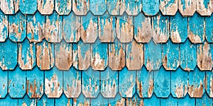 Vintage Turquoise Wood Paneling, Patagonia, Chile