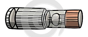 Vintage tv camera tube - hand drawn illustration