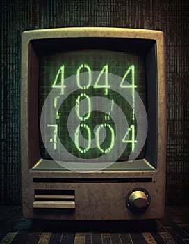 Vintage TV with Cryptic 404 Error photo